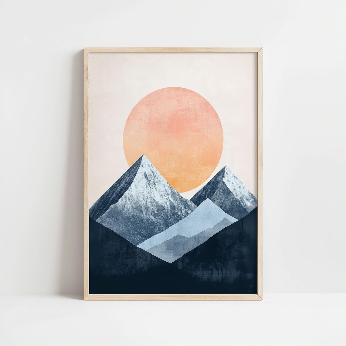 Mountain Sunset Wall Art Minimalist Mountain Printable Modern Landscape Abstract Sunset Art Mountain Art Print - Image 8