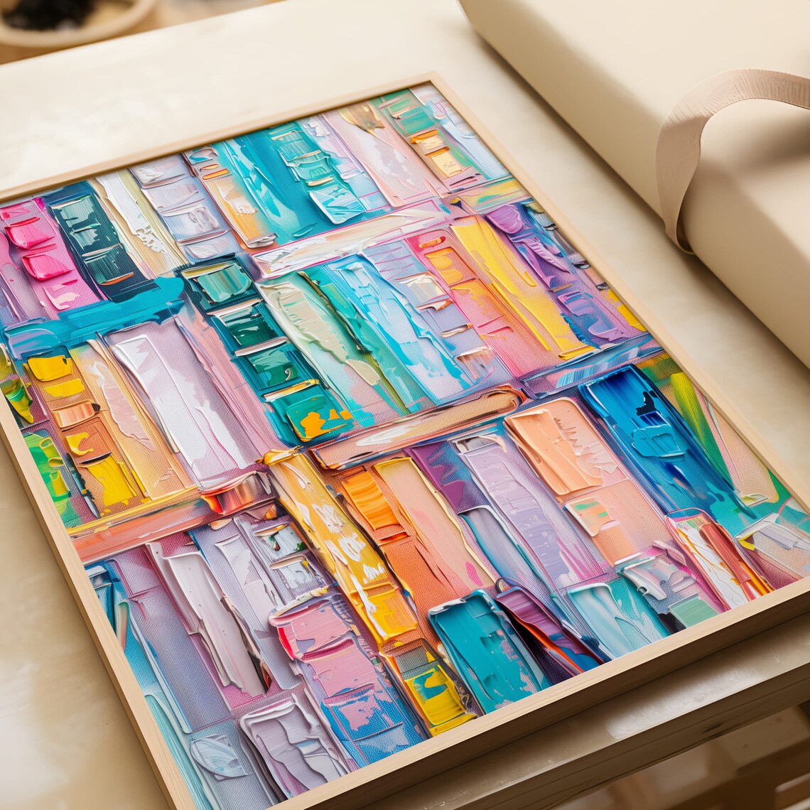 Bookshelf Abstract Art Print, Modern Reading Decor - Image 4