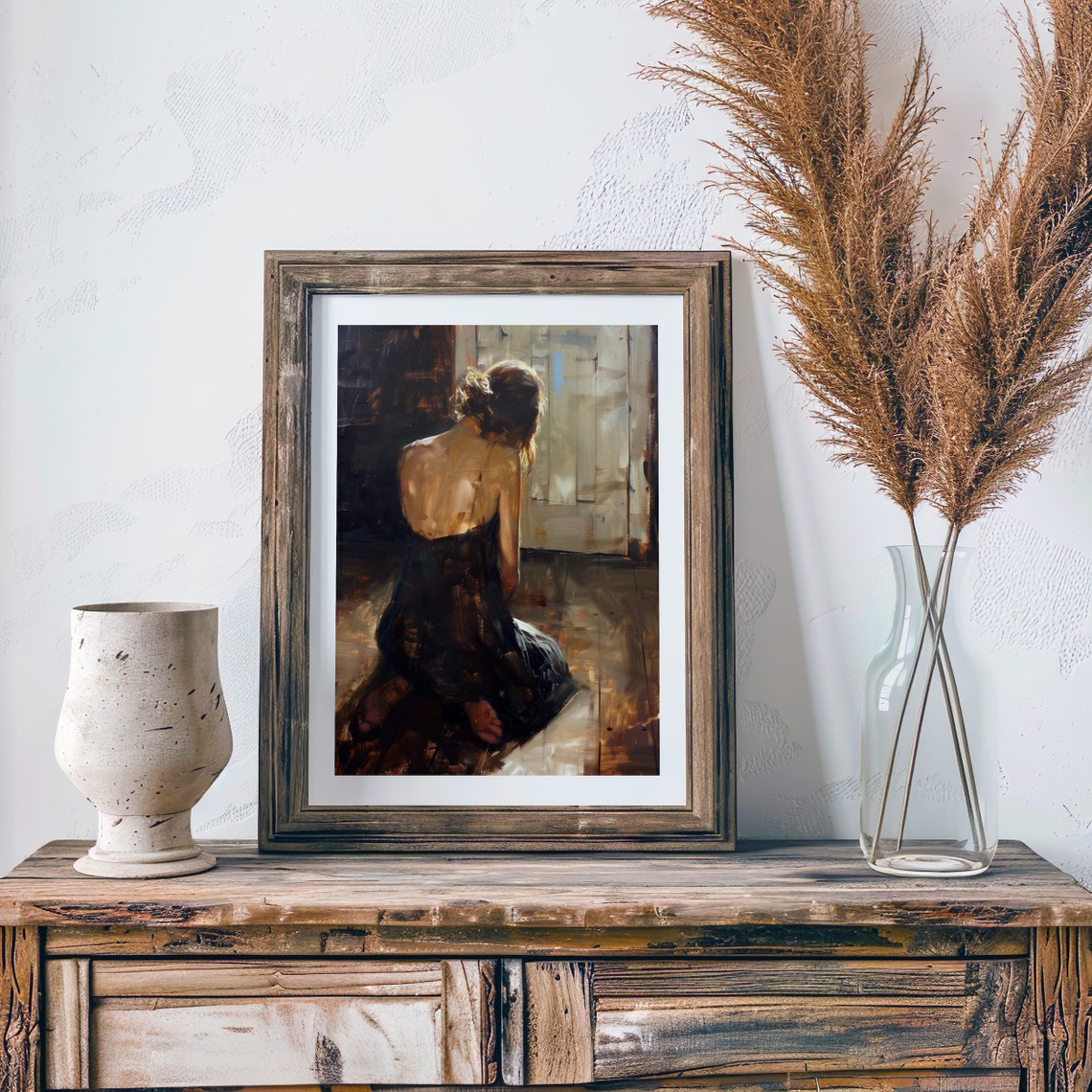 Moody Woman Art Print Dark Aesthetic Wall Decor Emotional Female Portrait Contemporary Art For Home Melancholic Art Print - Image 8