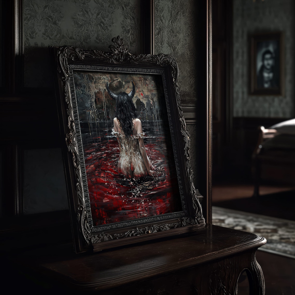 Demon Woman Gothic Art Print, Dark Academia - Image 6