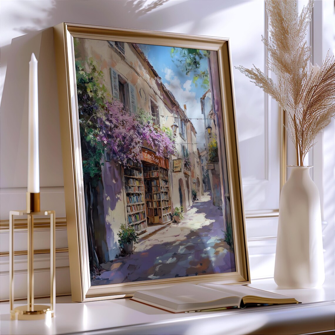 Vintage Bookstore Art Print, Cozy Reading Nook Decor - Image 6
