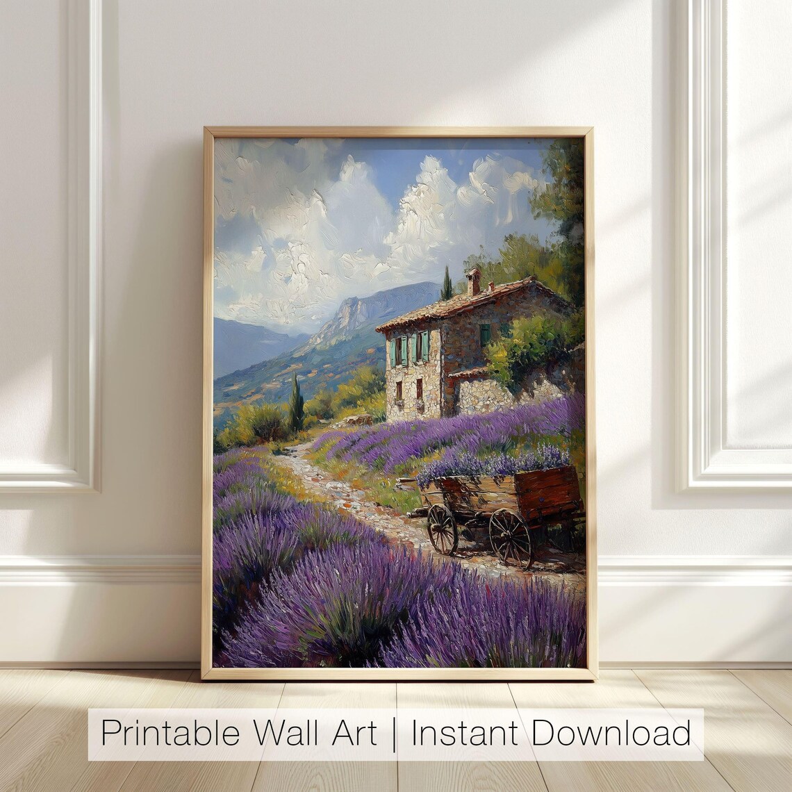 Lavender Field Art Print, Rustic Provence Landscape