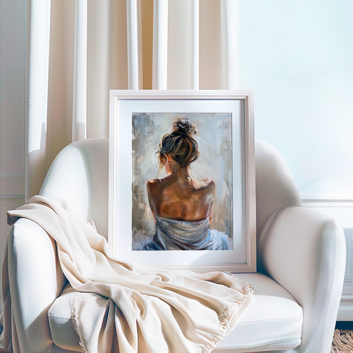 Woman With Hair Bun Wrapped In A Towel Impressionist Art Poster - Image 7