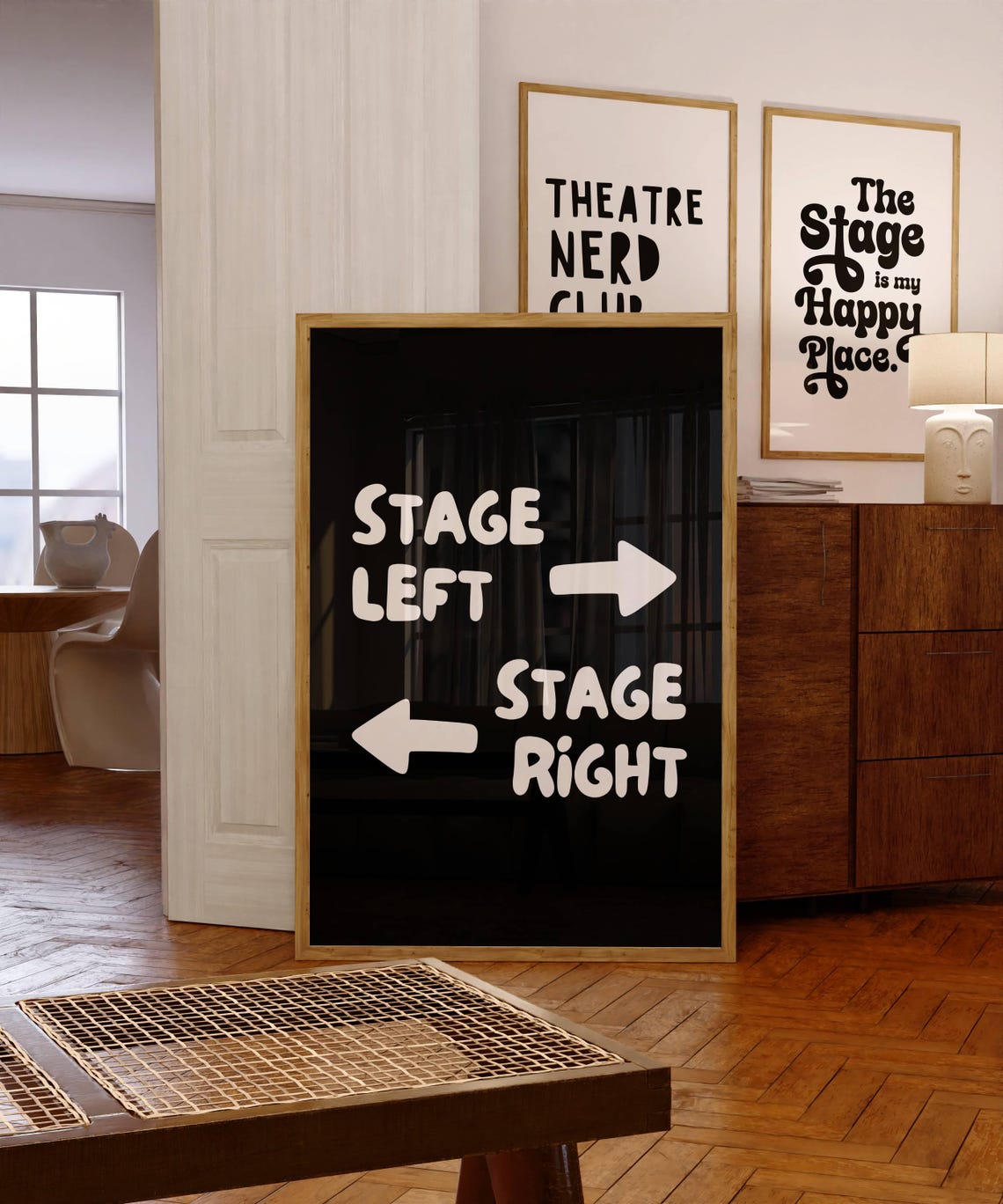 Stage Left Stage Right Arrow Theatre Direction Signs Black Poster Art - Image 3