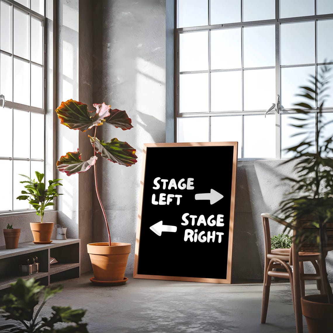 Stage Left Stage Right Arrow Theatre Direction Signs Black Poster Art - Image 4