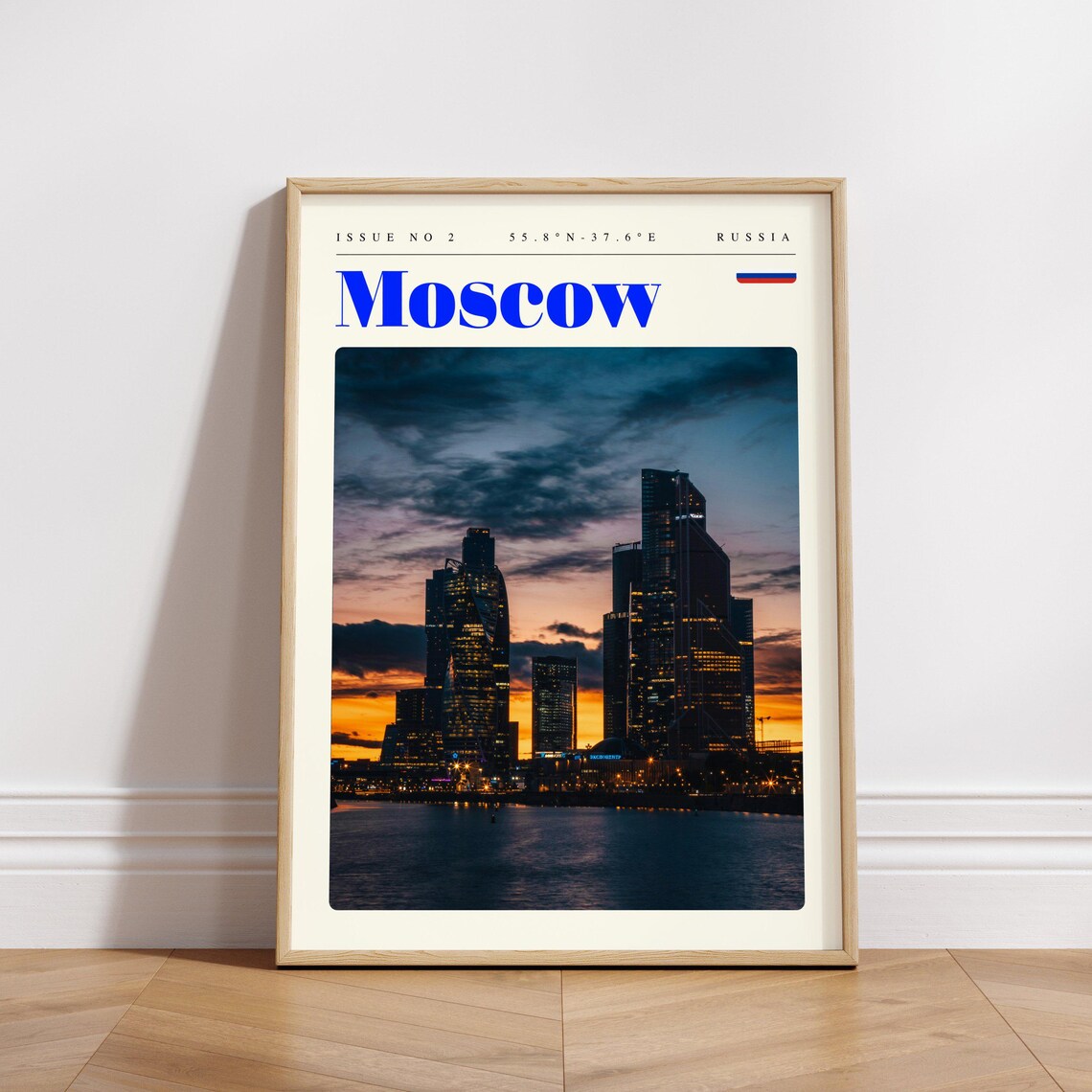 Moscow Sunset Skyscraper Skyline Russia Twilight Travel Poster - Image 3