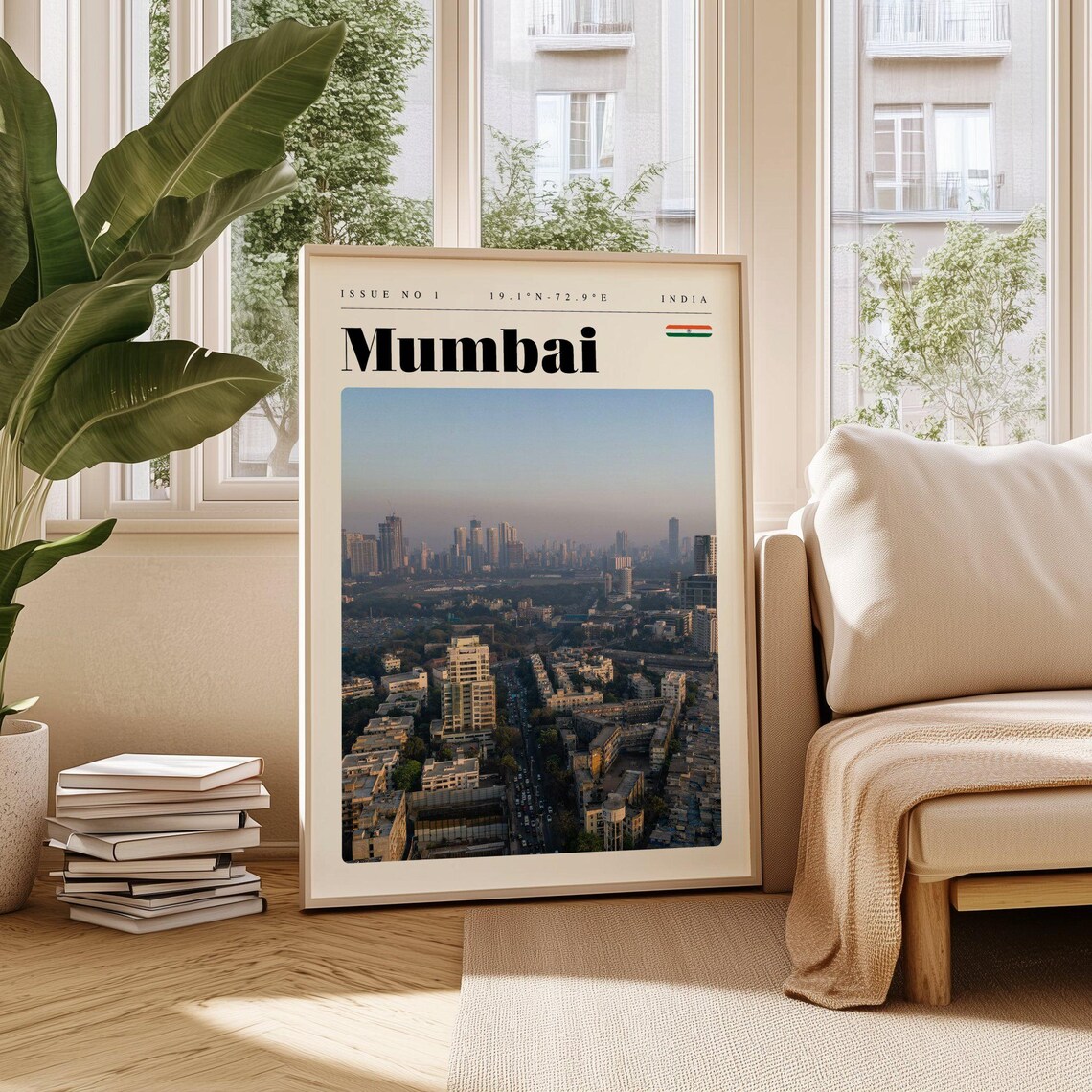 Mumbai India Aerial City Skyline Urban View Modern Travel Poster
