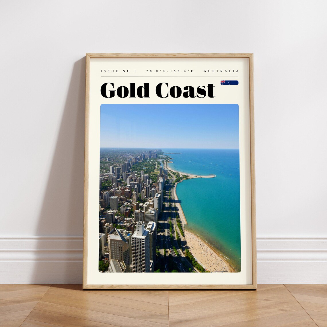Gold Coast Australia Beachfront Skyline Coastal Travel Poster - Image 3