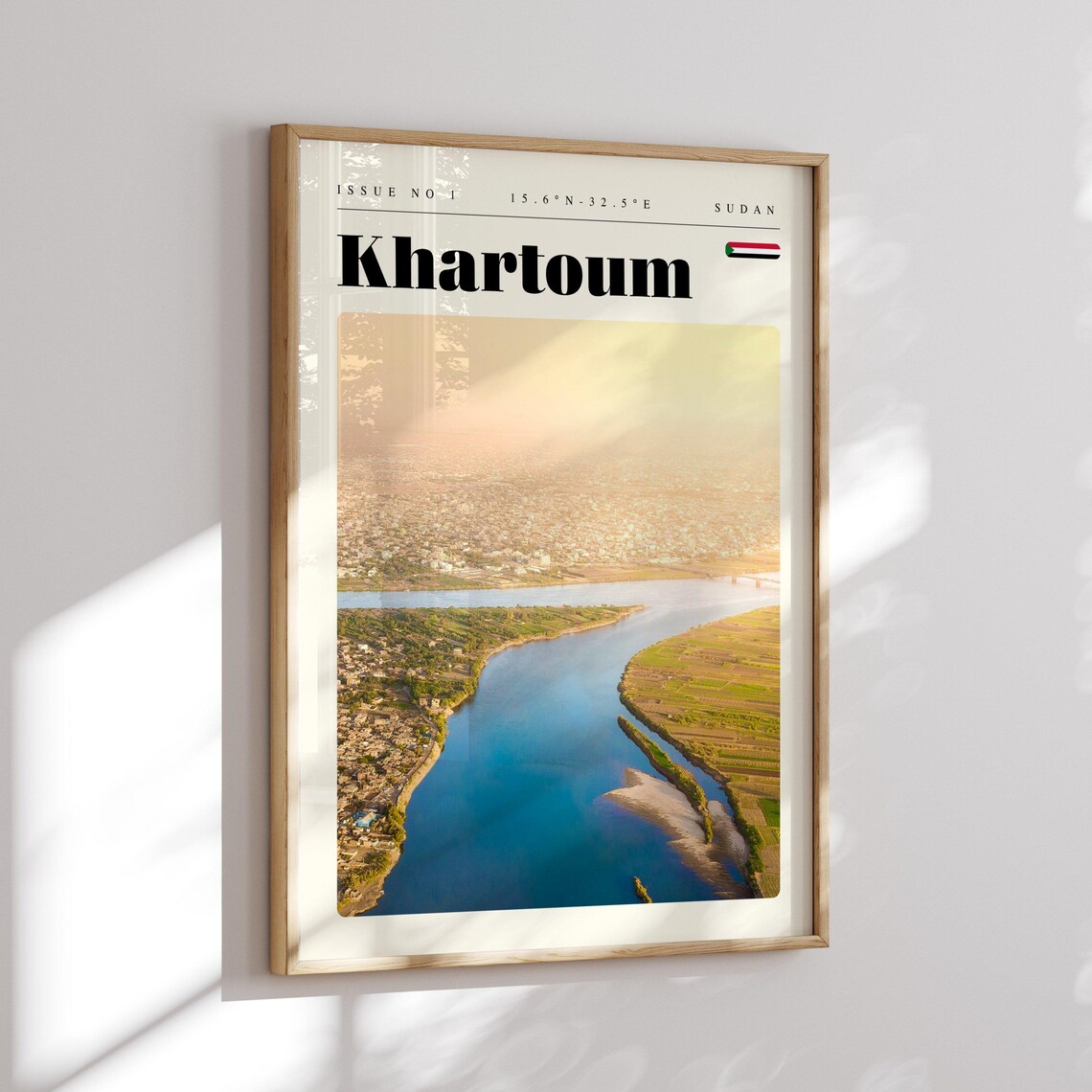 Khartoum Sudan Wide River Aerial View Over The Desert City Poster - Image 2