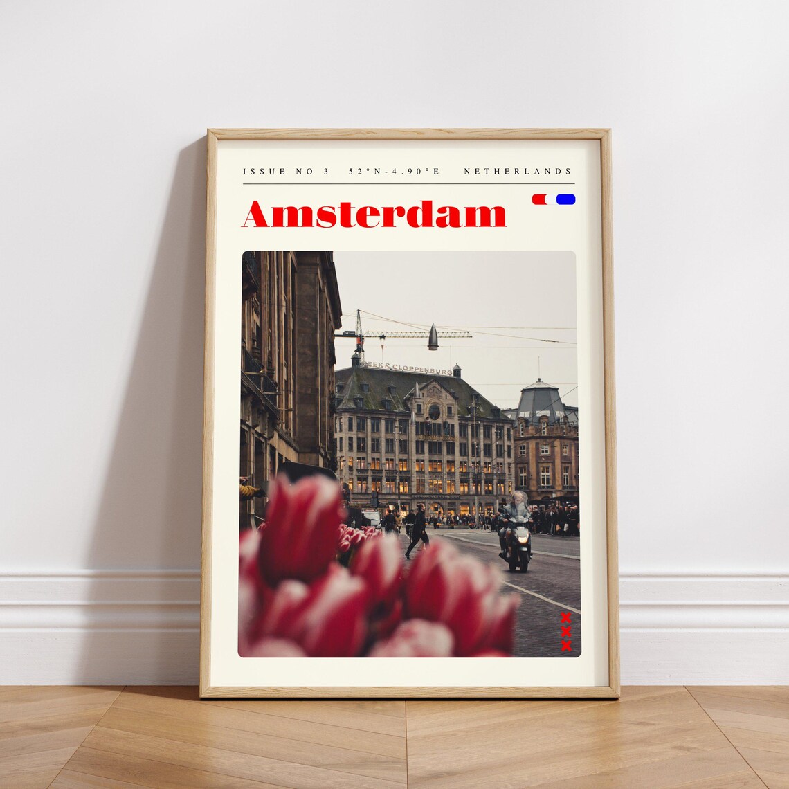 Amsterdam Tulips Street Scene Issue 3 Netherlands Retro Travel Poster - Image 3