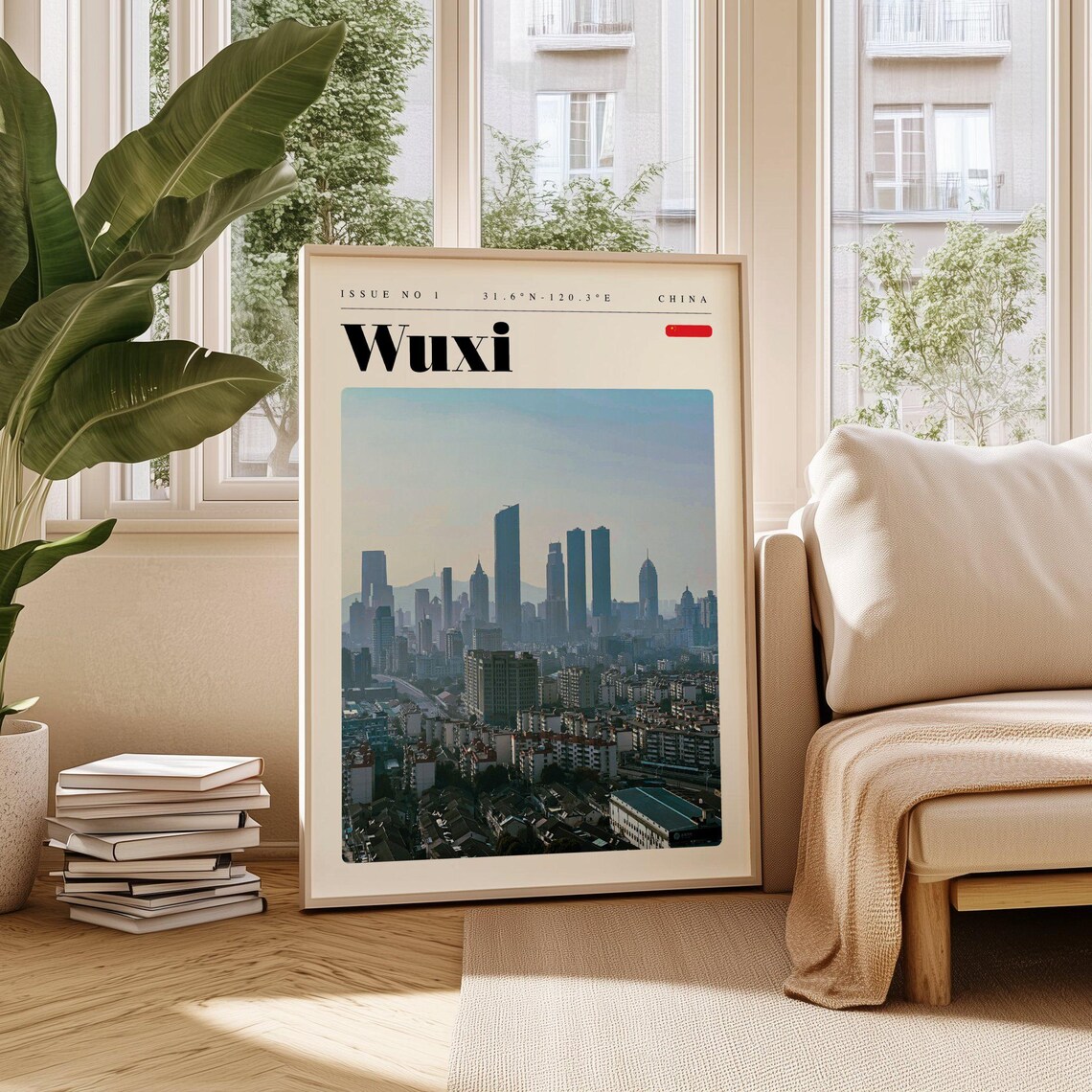 Wuxi China Modern Skyline At Dusk Skyscrapers Photography Poster