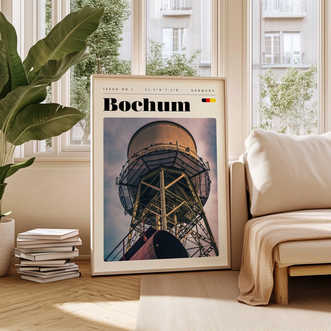 Bochum Germany Industrial Steel Water Tower Heritage Travel Poster
