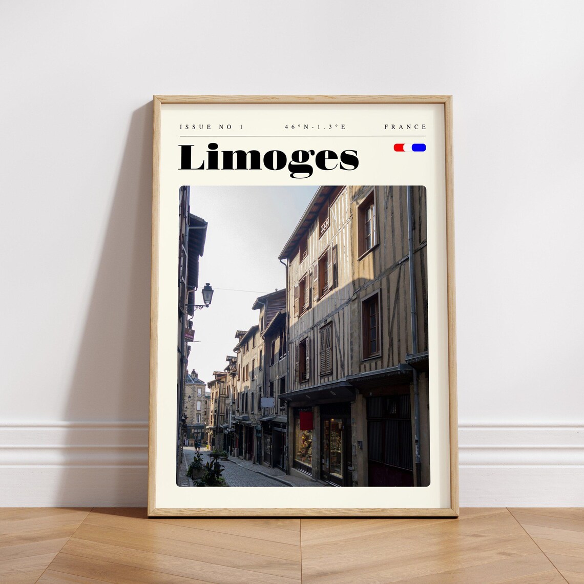 Limoges France Half Timbered Street Old Town Photo Travel Poster - Image 3