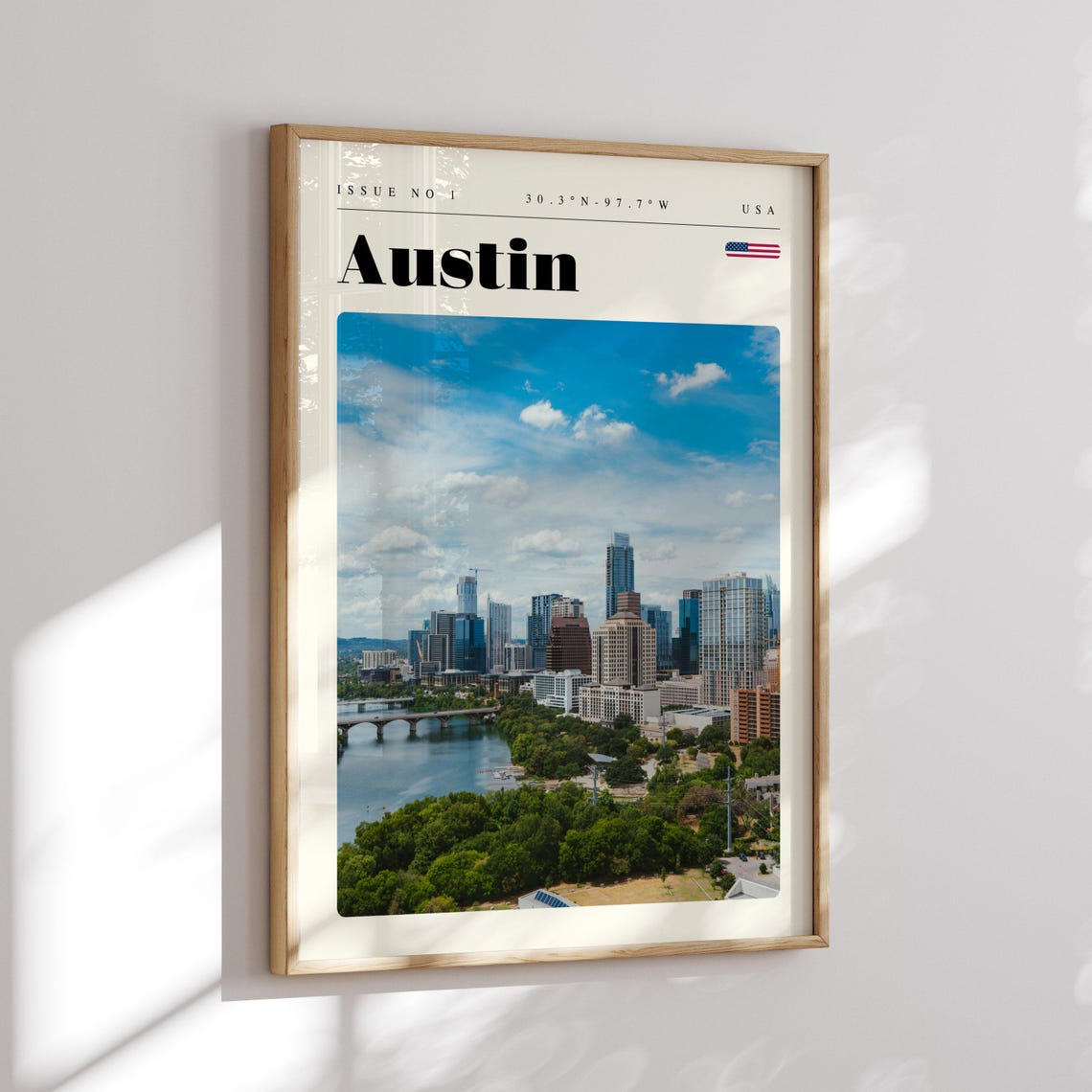 Austin Texas USA Modern Downtown Skyline Riverfront Travel Poster - Image 2