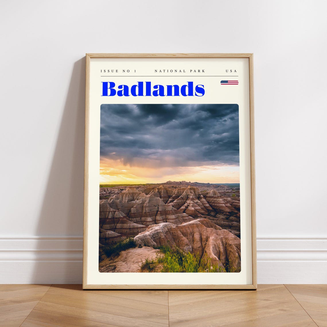 Badlands National Park USA Striped Rock Spires Sunset Poster - Image 3