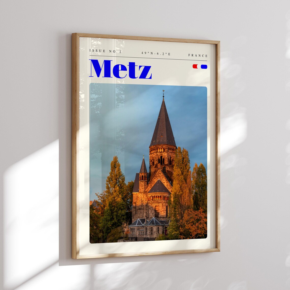 Metz France Temple Neuf Church Sunset Golden Hour Photo Travel Poster - Image 2