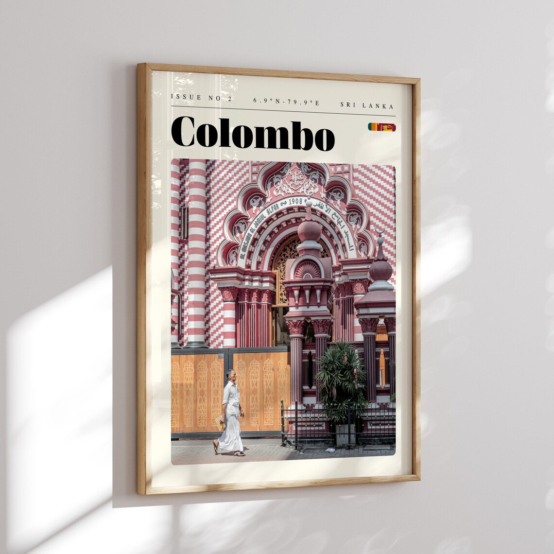 Colombo Sri Lanka Jami Ul Alfar Mosque Facade Photo Travel Poster - Image 2