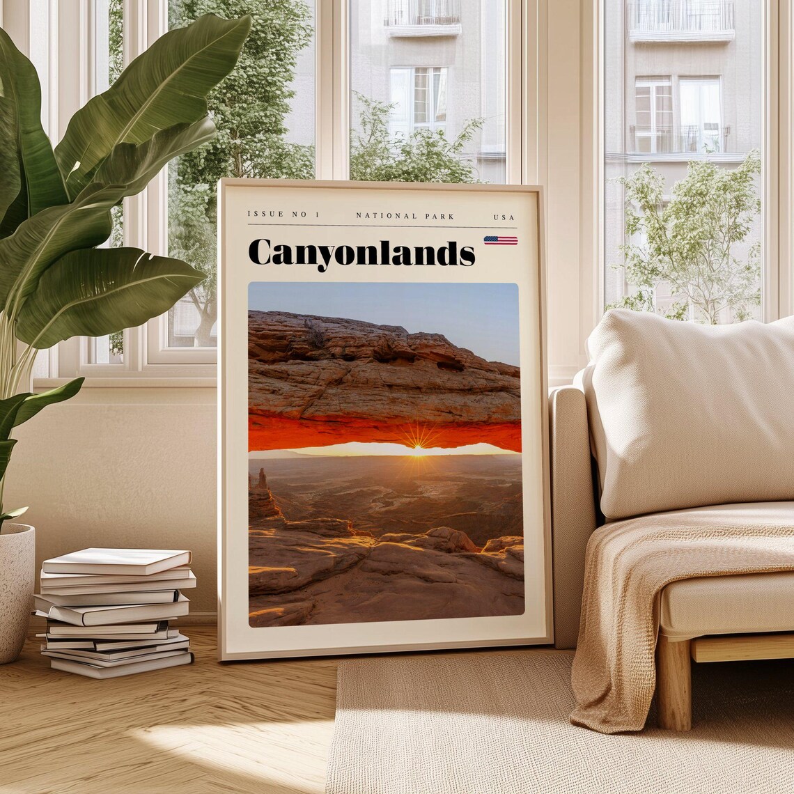 Canyonlands Utah Desert Arch Glowing Sunrise National Park Poster