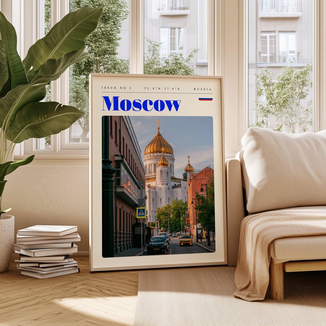Moscow Russia Cathedral of Christ the Saviour Travel Poster Artwork