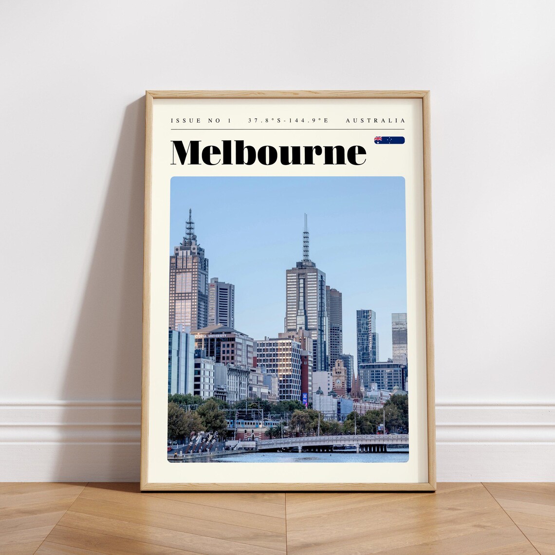 Melbourne Australia City Skyline River Waterfront Photo Travel Poster - Image 3