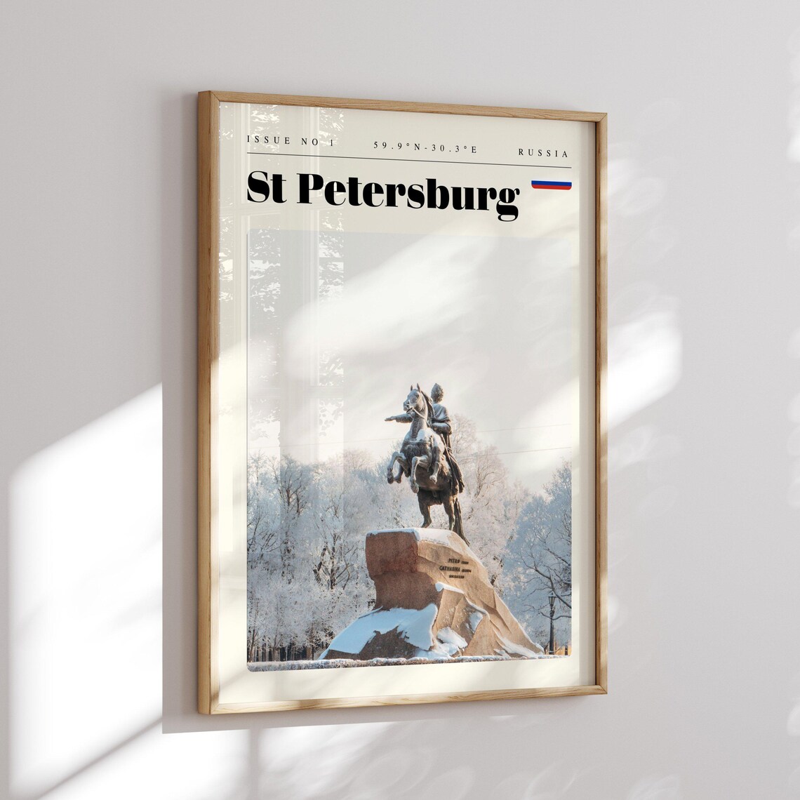 St Petersburg Russia Bronze Horseman Snow Winter Travel Poster - Image 2
