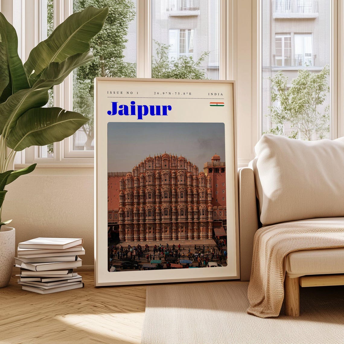 Jaipur India Hawa Mahal Pink Palace Facade Modern Travel Poster