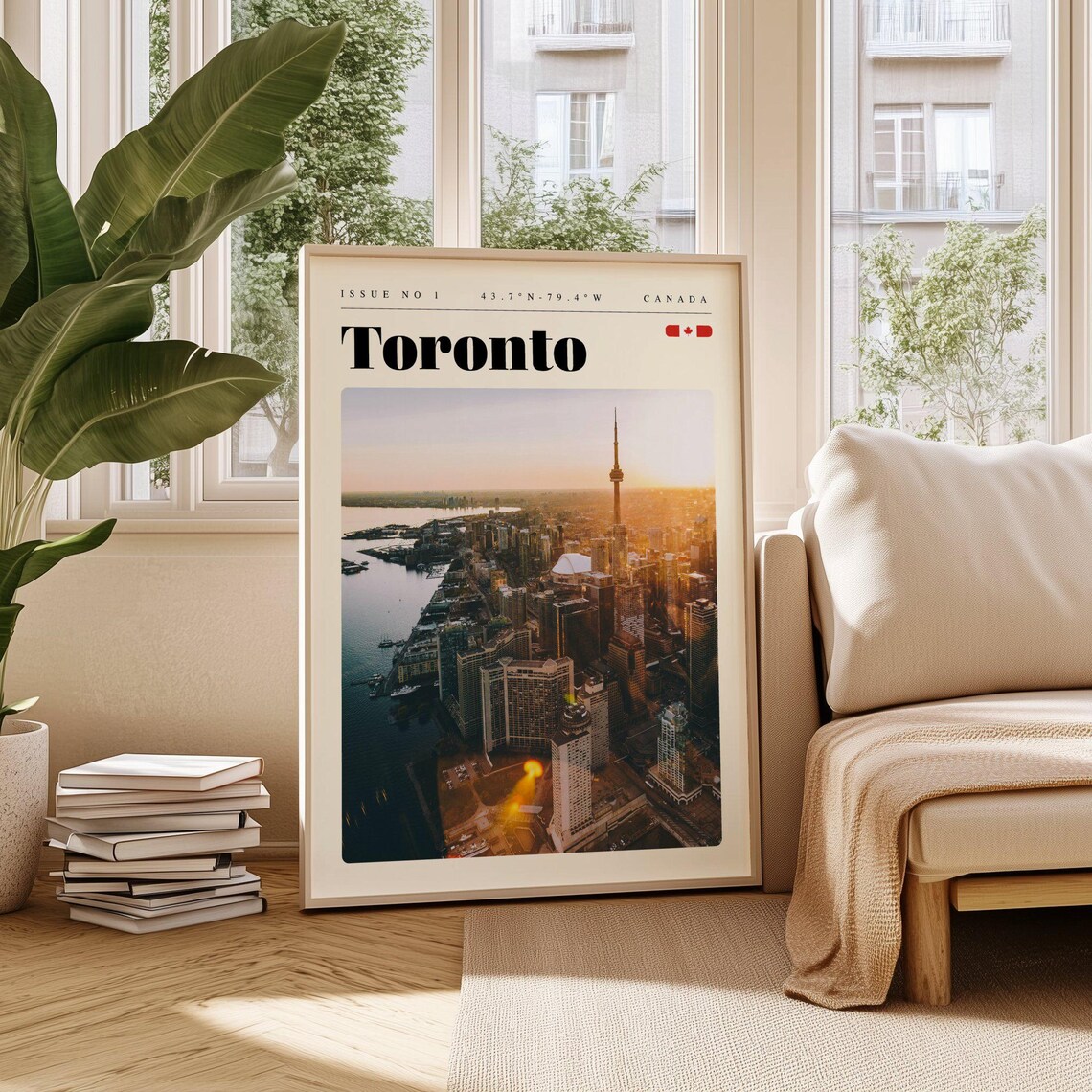 Toronto Canada CN Tower Golden Hour Skyline Photography Poster