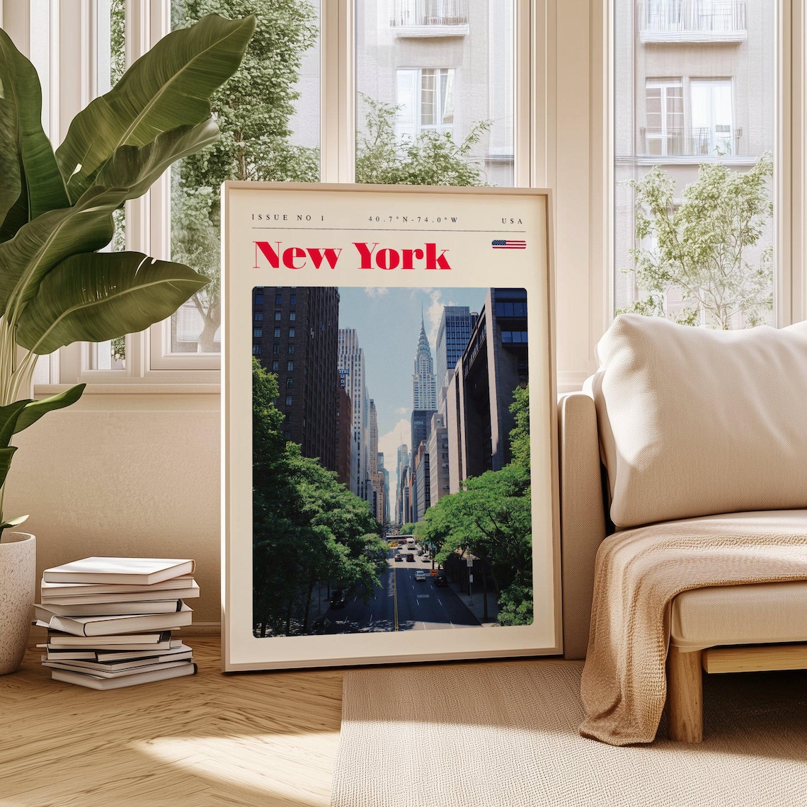 New York Manhattan Chrysler Building Street View Travel Poster