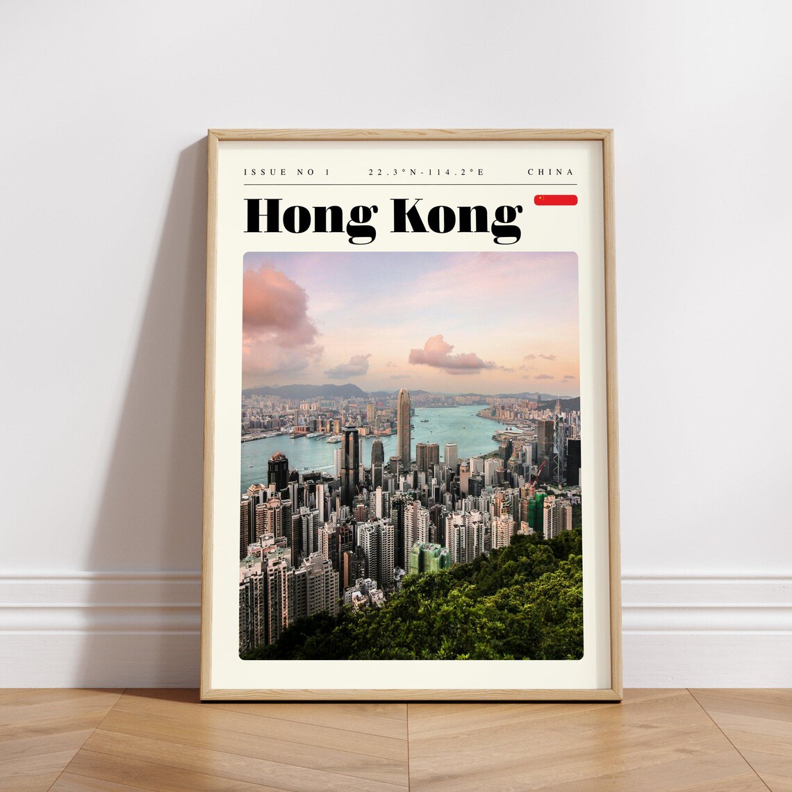 Hong Kong Victoria Harbour Skyline at Dusk Modern Travel Wall Art - Image 3