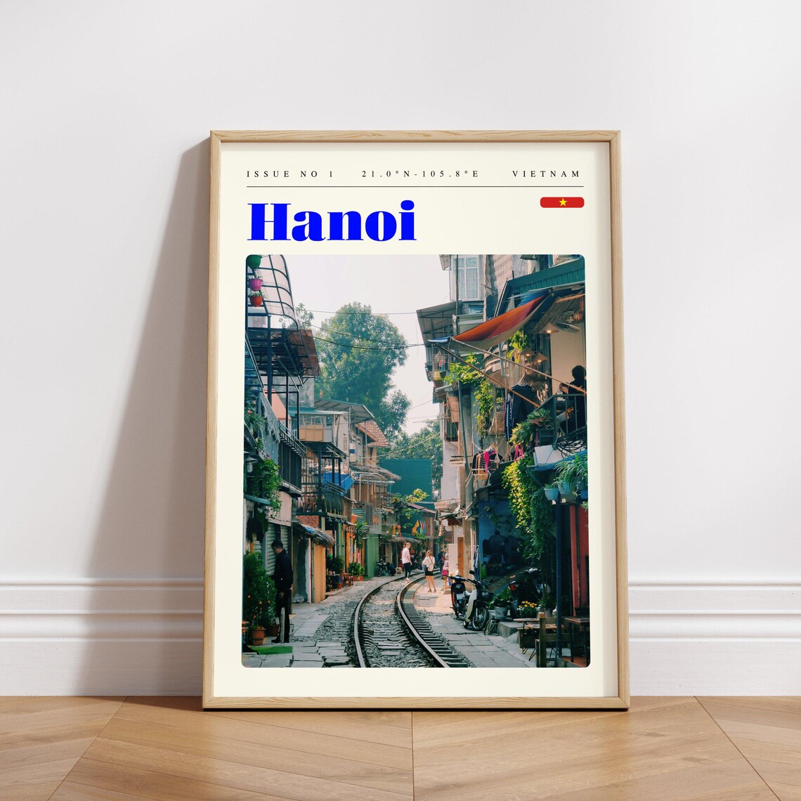 Hanoi Train Street Old Quarter Vietnam Issue 1 Retro Travel Poster - Image 3