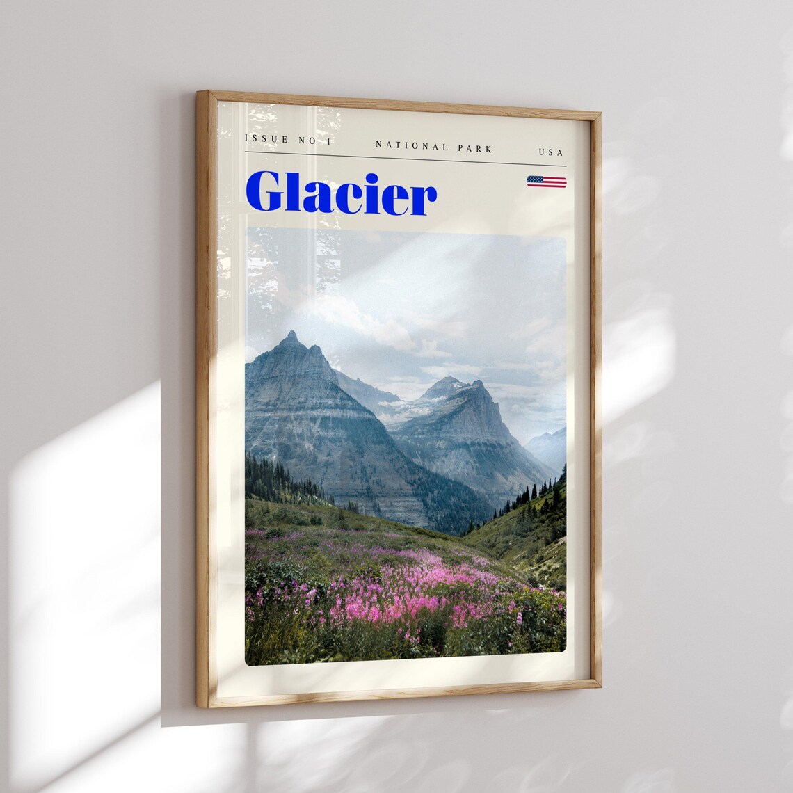 Glacier National Park Montana Mountain Wildflower Travel Poster - Image 2