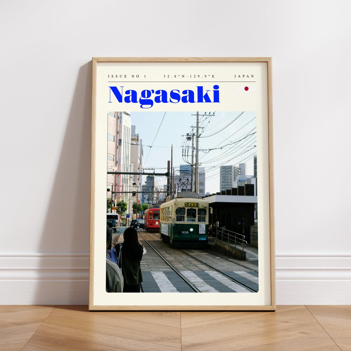Nagasaki Japan Vintage Trams Historic City Street Travel Poster - Image 3