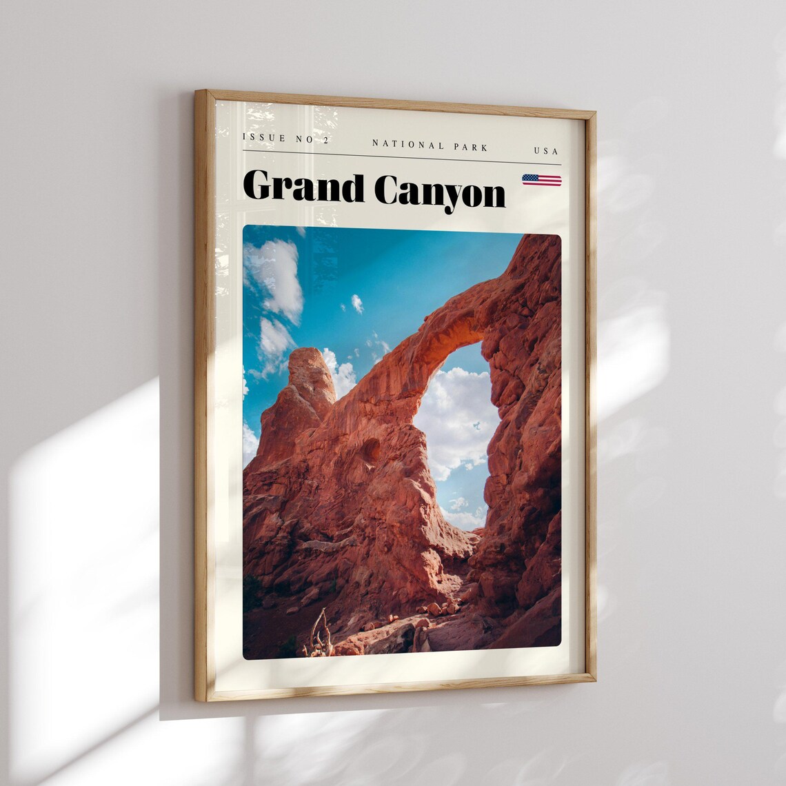 Grand Canyon Red Sandstone Arch Blue Sky Desert Travel Poster - Image 2
