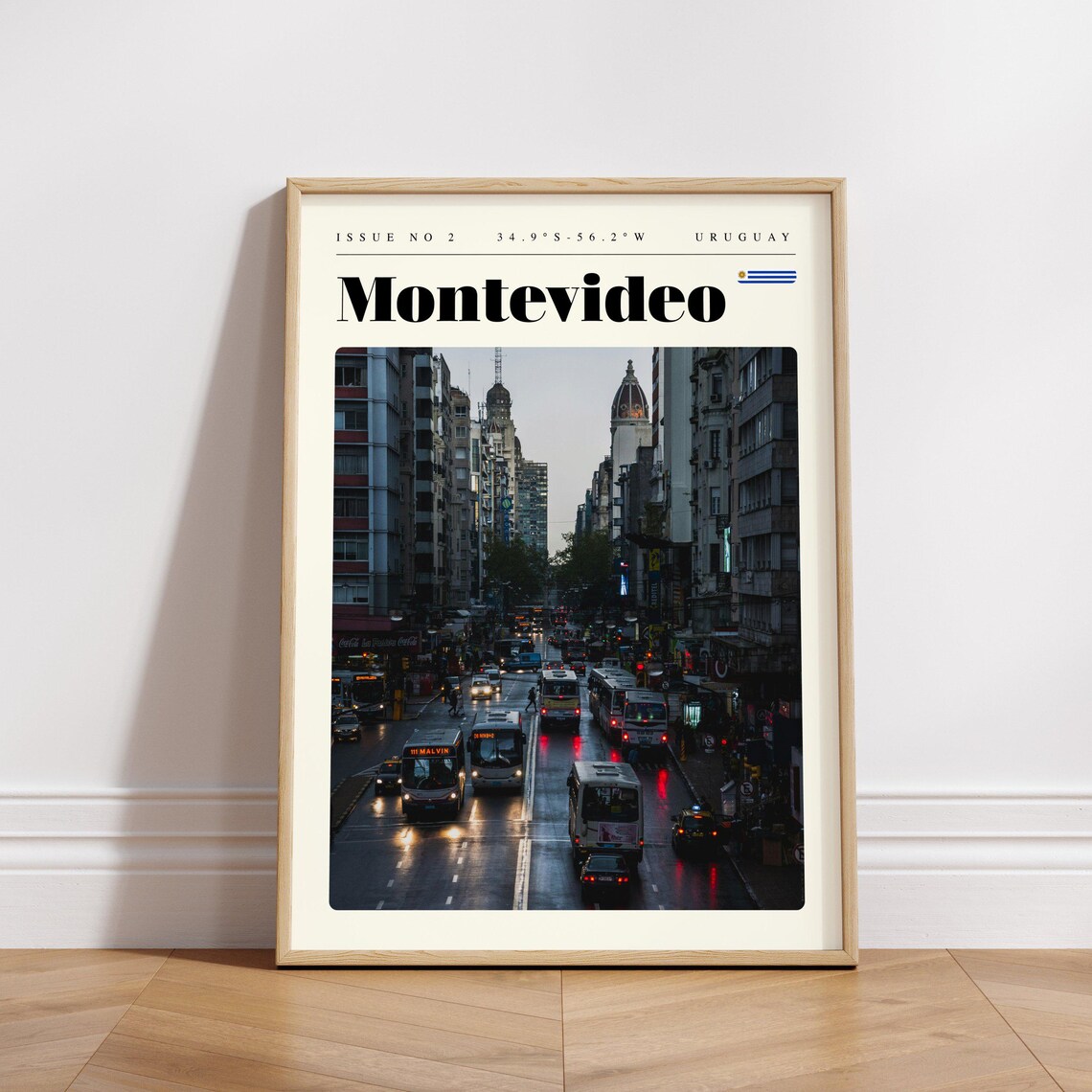 Montevideo Uruguay Night Street Neon City Scene Travel Poster - Image 3