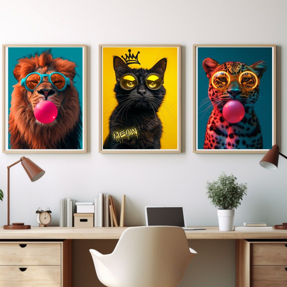 Raccoon Reading an Old Book in Round Glasses Cute Animal Humor Poster - Image 2