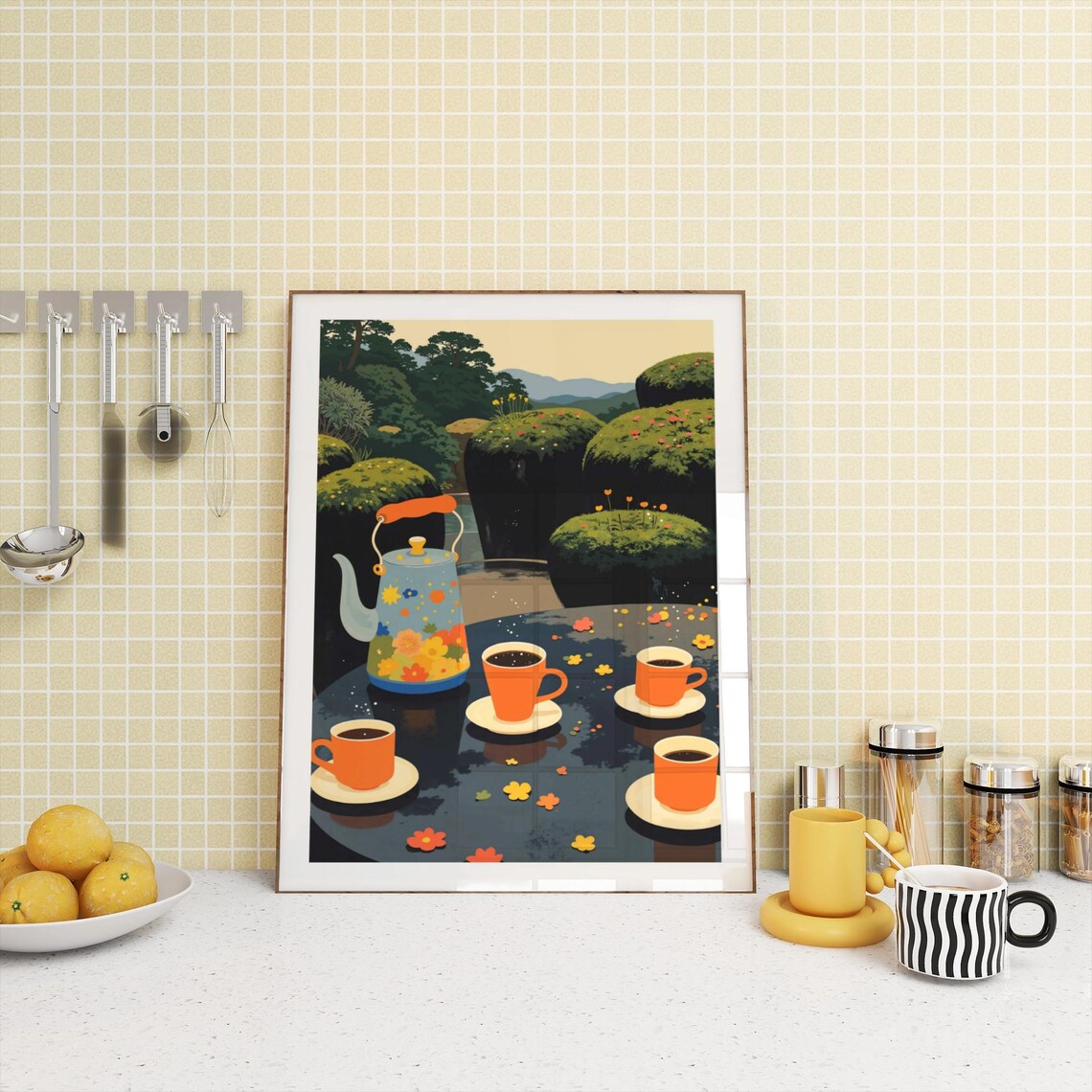 Retro Coffee Pot, 1970s Vintage Kitchen Art