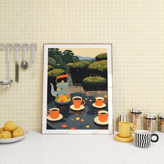 Retro Coffee Pot, 1970s Vintage Kitchen Art