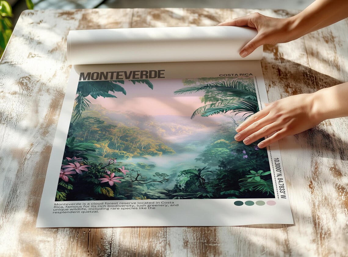 Monteverde Cloud Forest Costa Rica Jungle Canopy Travel Poster - Image 7
