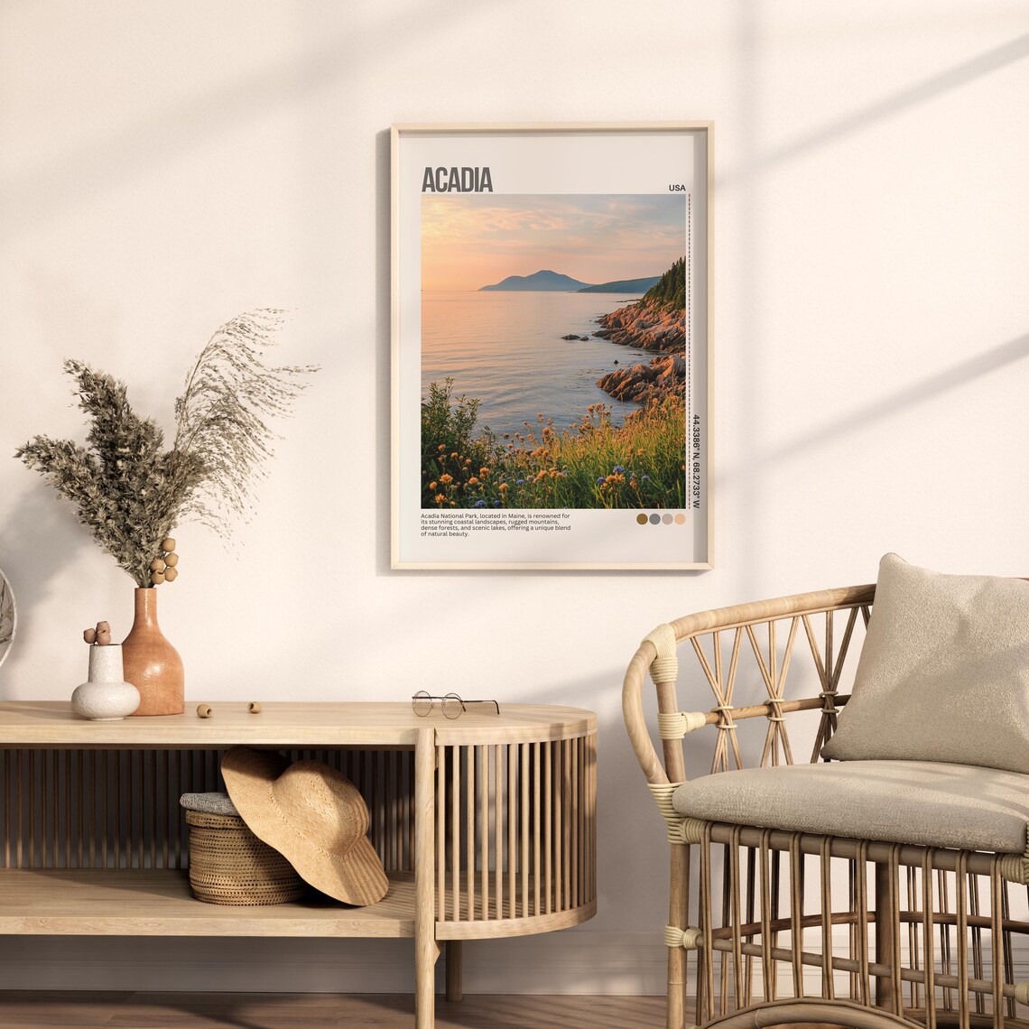 Acadia National Park Maine Rocky Coastal Sunrise Travel Poster - Image 7