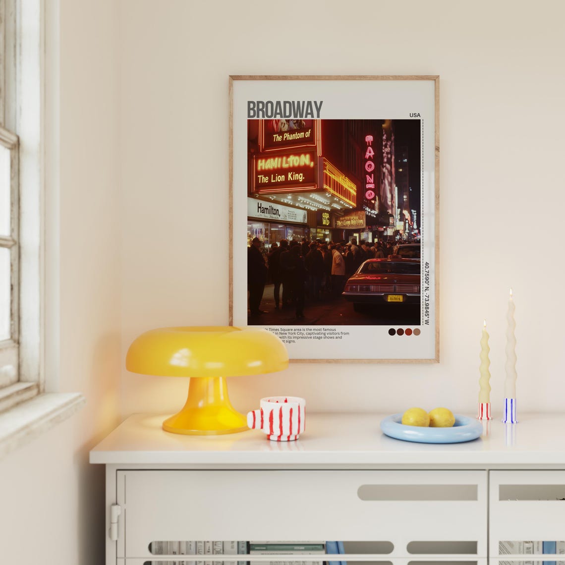 Broadway Times Square Neon Night New York City Travel Poster - Image 3