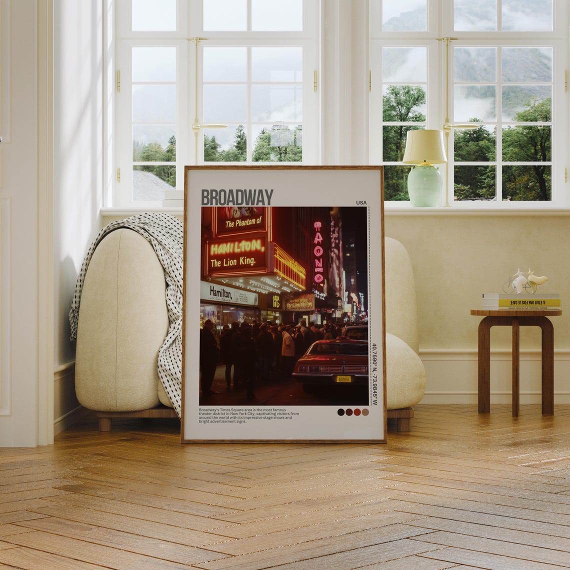 Broadway Times Square Neon Night New York City Travel Poster - Image 7