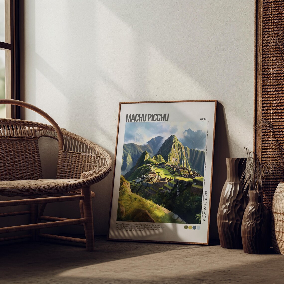 Machu Picchu Lush Green Valley Sunlit Peru Ruins Travel Poster - Image 2