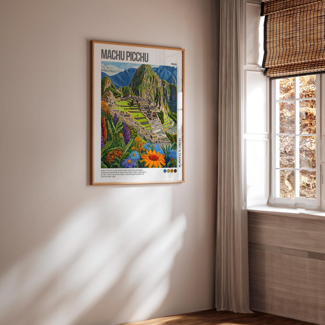 Machu Picchu Peru Wildflowers Lost City Illustrated Travel Poster - Image 4