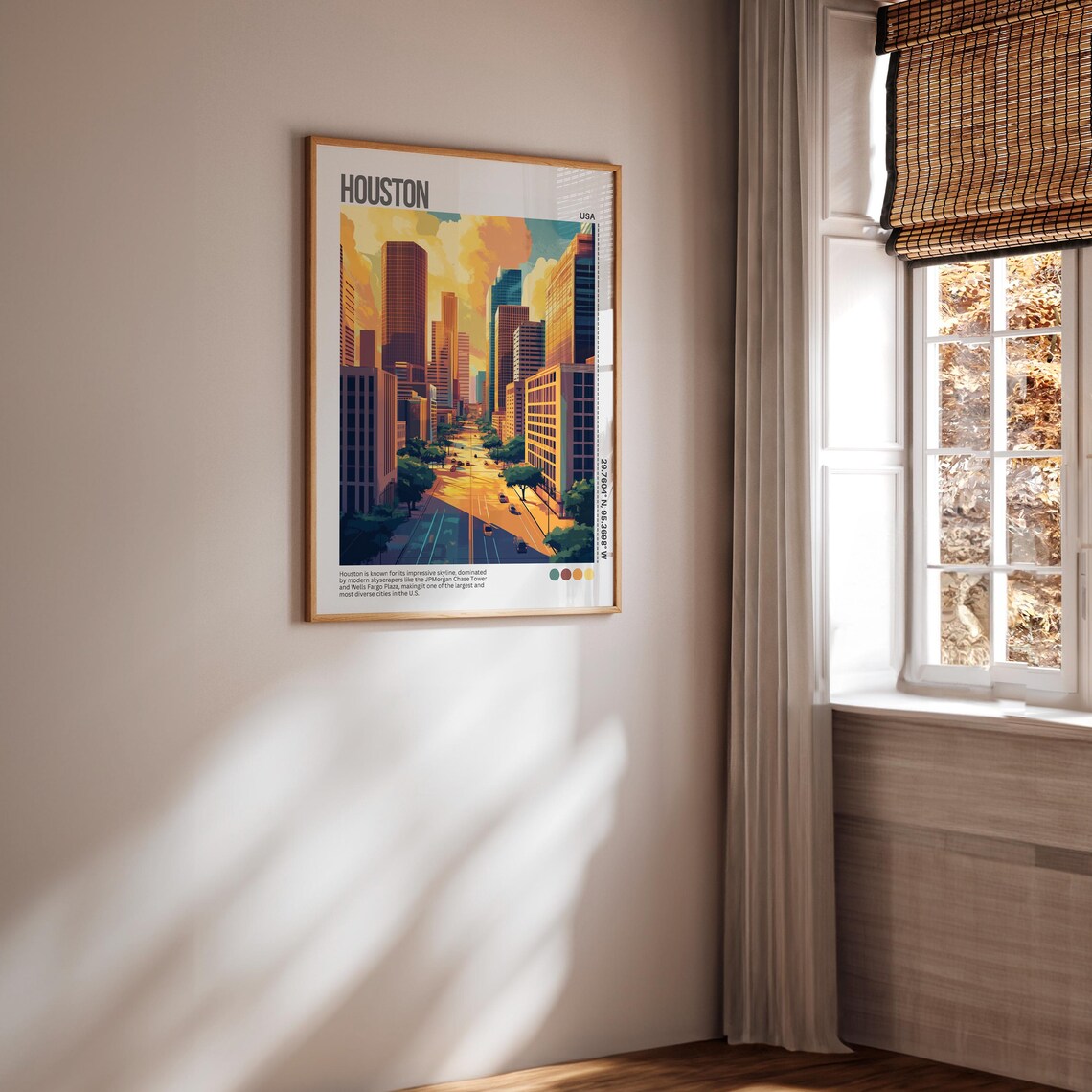 Houston Downtown Skyline Texas City Street View Travel Poster - Image 7