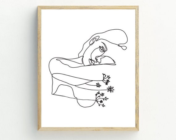 Abstract Woman Line Art Print, Minimalist Wall Art