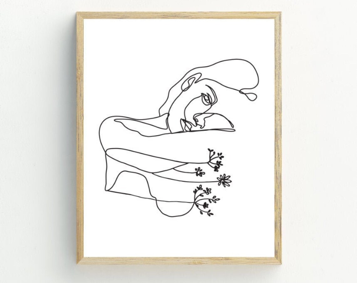 Abstract Woman Line Art Print, Minimalist Wall Art