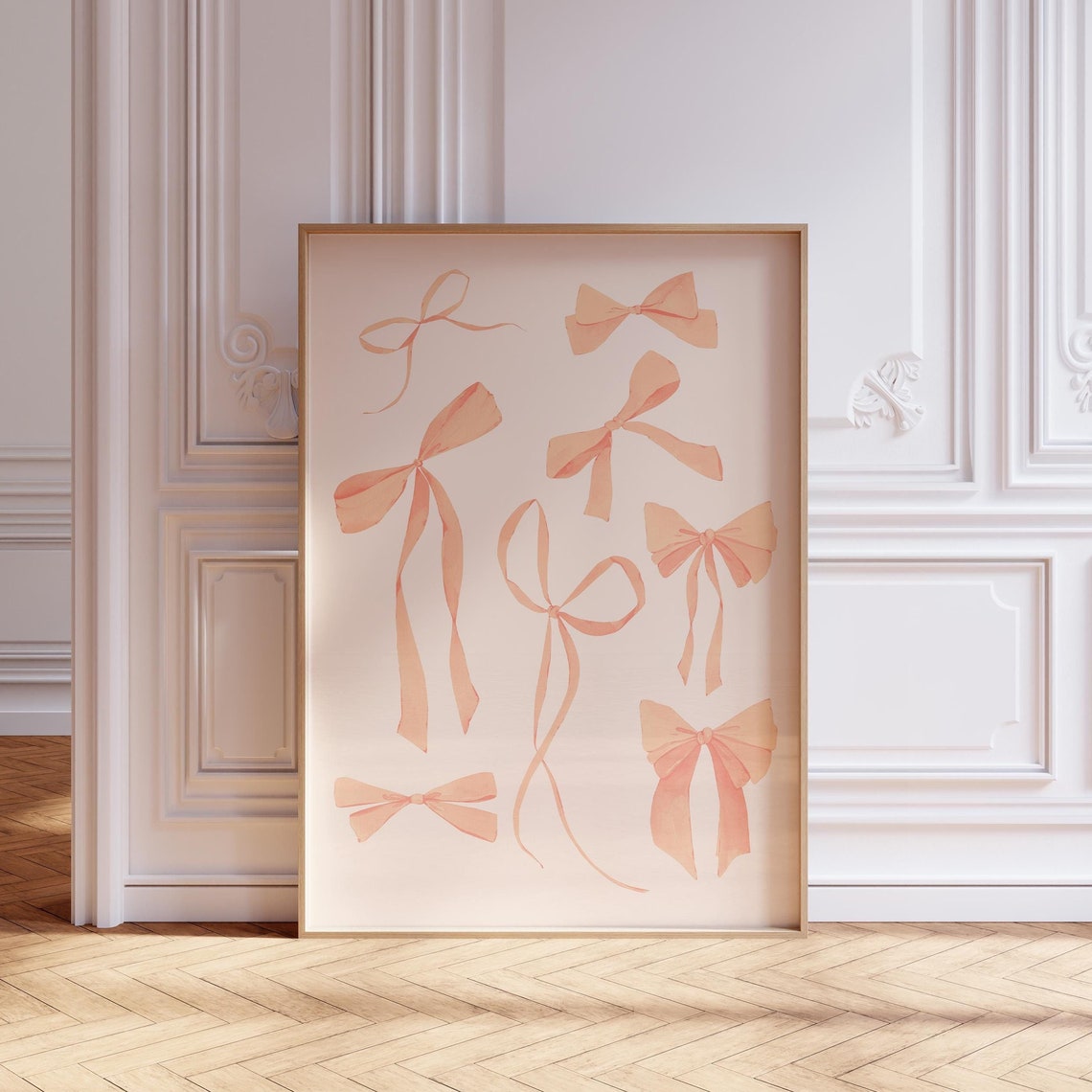 Orange Wall Art Bow Wall Art Trendy Art Prints Aesthetic Art Print Coquette Art Print Teen Girl Bedroom Orange Wall Art Dorm Wall Decor