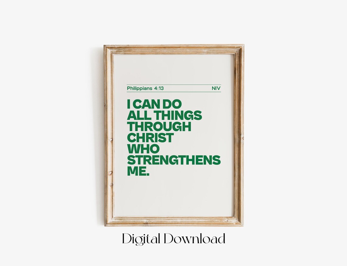 Philippians 4:13 Christian Retro Bible Verse Art - Image 3