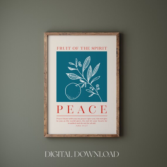 Fruit of the Spirit Peace John 14:27 Modern Botanical Art Print