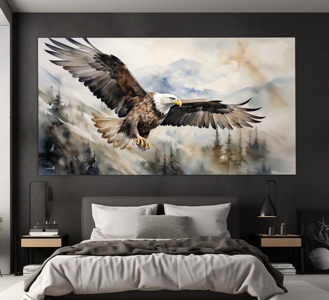 Bald Eagle, Vintage Oil Painting Style Art Print